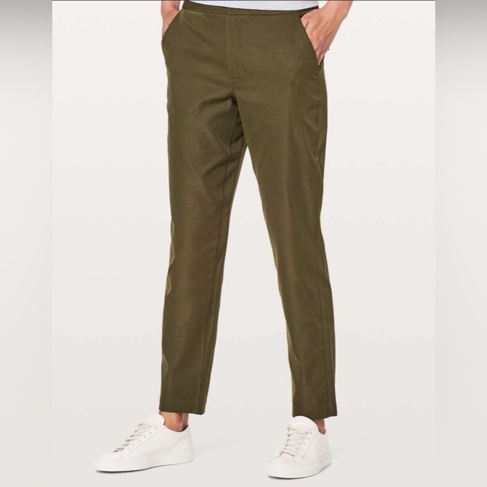 Lululemon City Trek Trouser *28" Inseam Size 8 Military Green Urbanite Twill - Picture 3 of 12